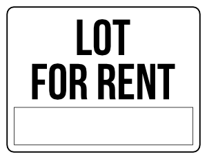 Black and White Lot For Rent Sign