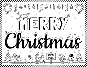 Black and White Merry Christmas Sign