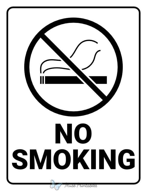 Black and White No Smoking Sign