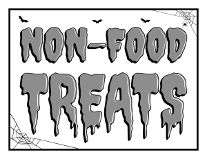 Black and White Non Food Treats Sign