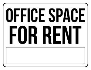 Black and White Office Space For Rent Sign