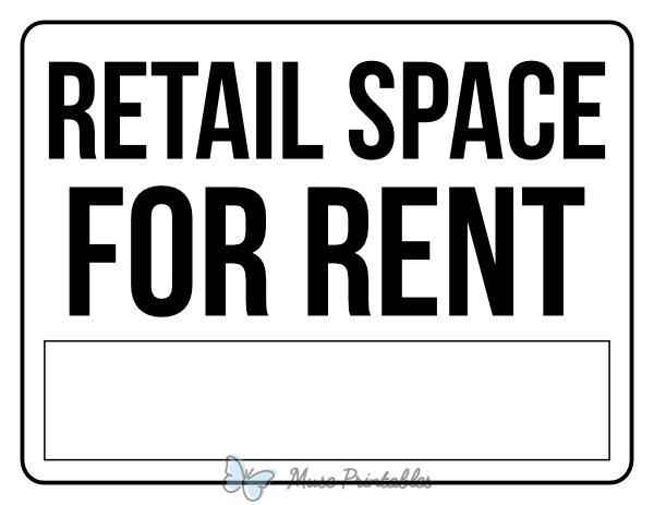 Black and White Retail Space For Rent Sign
