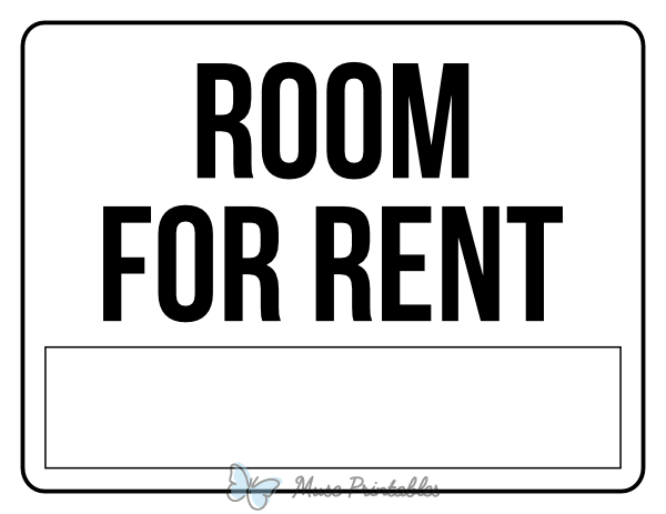 Printable Room For Rent Sign