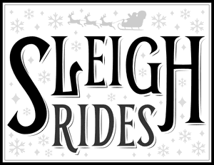 Black and White Sleigh Rides Sign