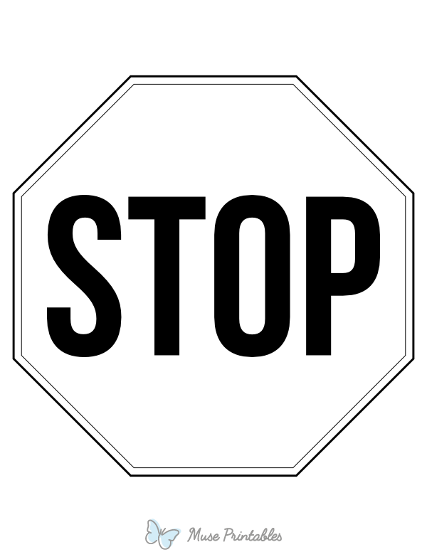 Black and White Stop Sign