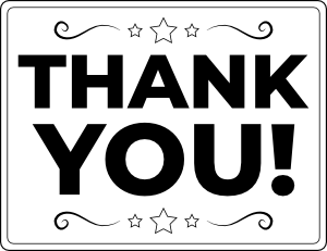 Black and White Thank You Sign