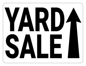Black and White Up Arrow Yard Sale Sign