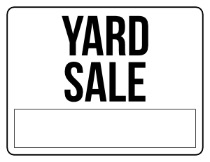 Black and White Yard Sale Sign