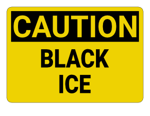 Black Ice Caution Sign