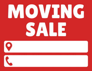Blank Moving Sale Sign