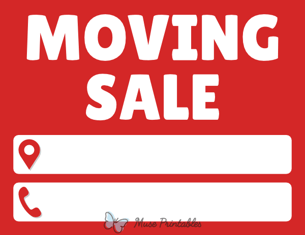 Blank Moving Sale Sign