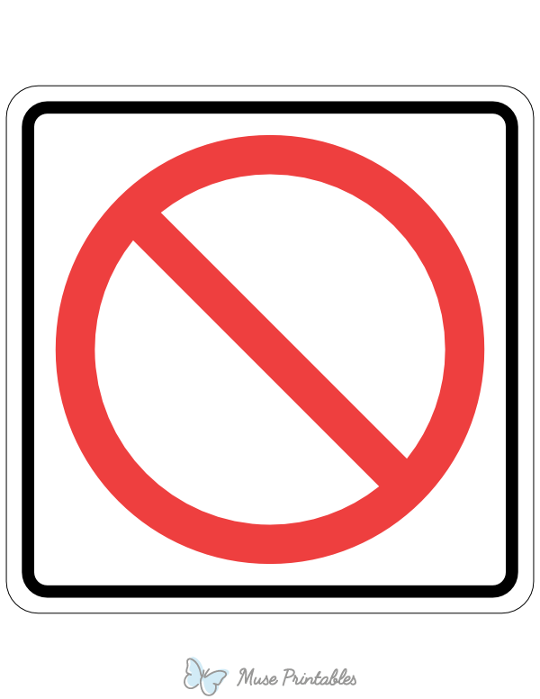 Printable Blank Prohibition Sign