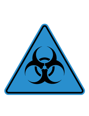 Blue Biohazard Sign