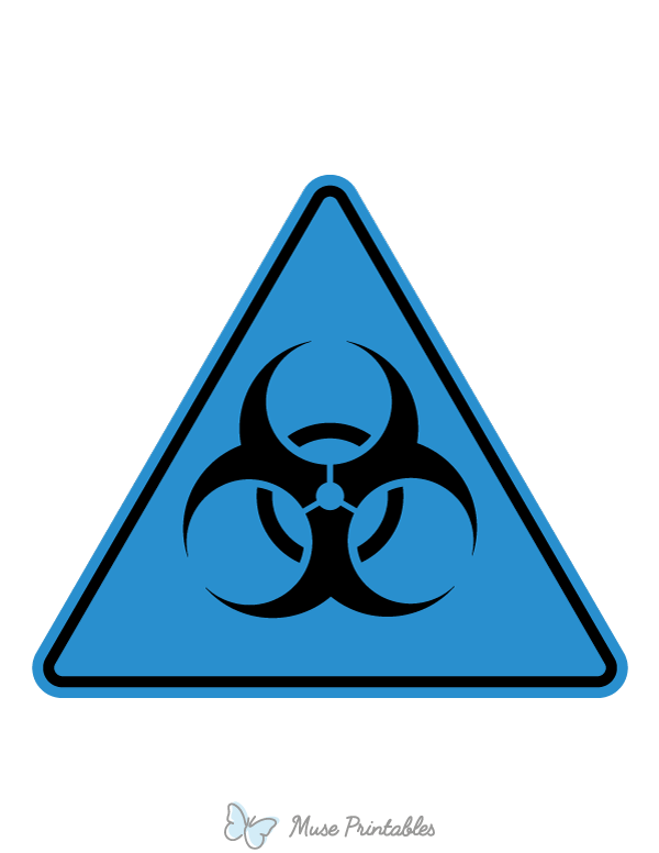 Blue Biohazard Sign