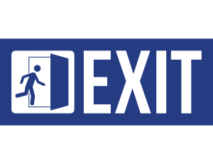Blue Exit Sign