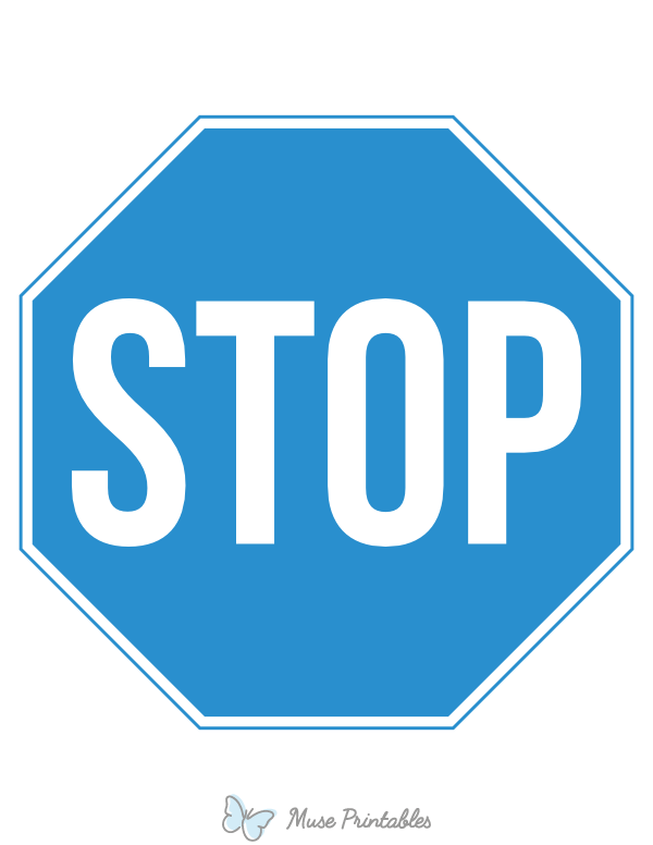 Blue Stop Sign