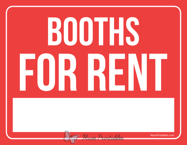 Booths For Rent Sign