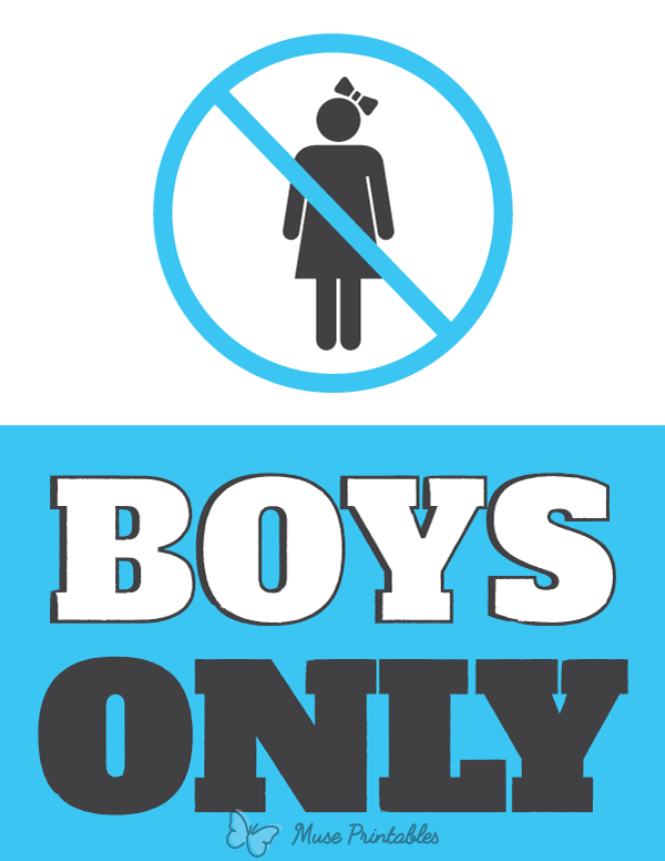 Printable Boys Only Sign