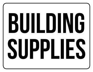 Building Supplies Yard Sale Sign