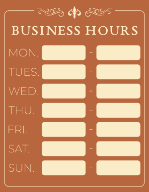 Business Hours Sign