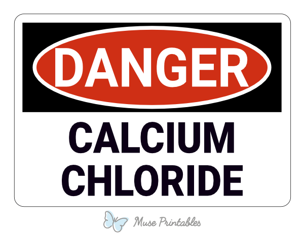 Calcium Chloride Danger Sign