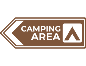Camping Area Left Arrow Sign