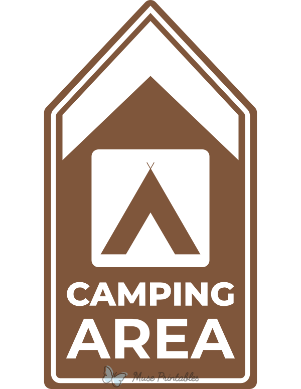 Camping Area Up Arrow Sign