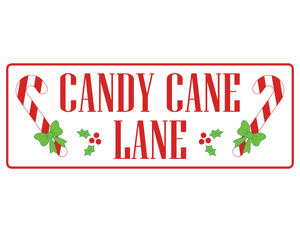 Candy Cane Lane Sign