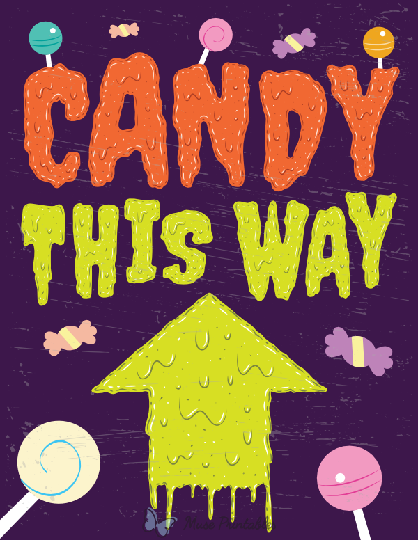 Candy This Way Up Arrow Sign