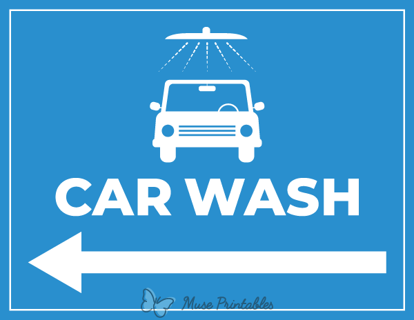 Car Wash Left Arrow Sign