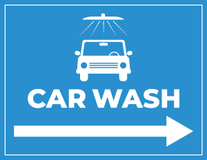 Car Wash Right Arrow Sign