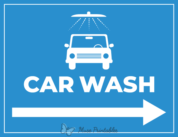Car Wash Right Arrow Sign