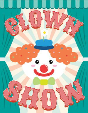 Carnival Clown Show Sign