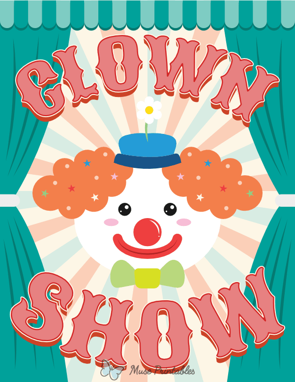 Carnival Clown Show Sign