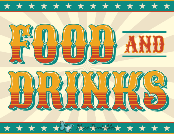 Carnival Food and Drinks Sign
