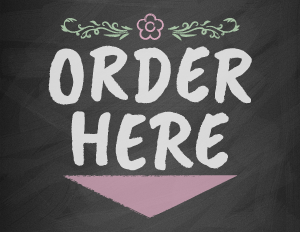 Chalk Order Here Arrow Sign