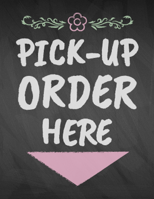 Chalk Pick Up Order Here Arrow Sign