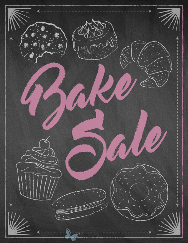 Chalkboard Bake Sale Sign