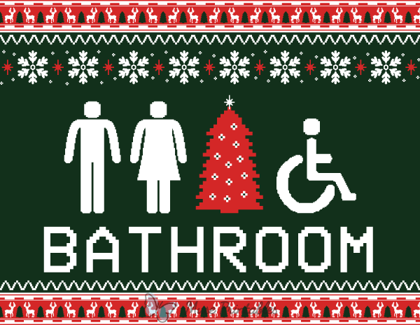 Christmas Bathroom Sign