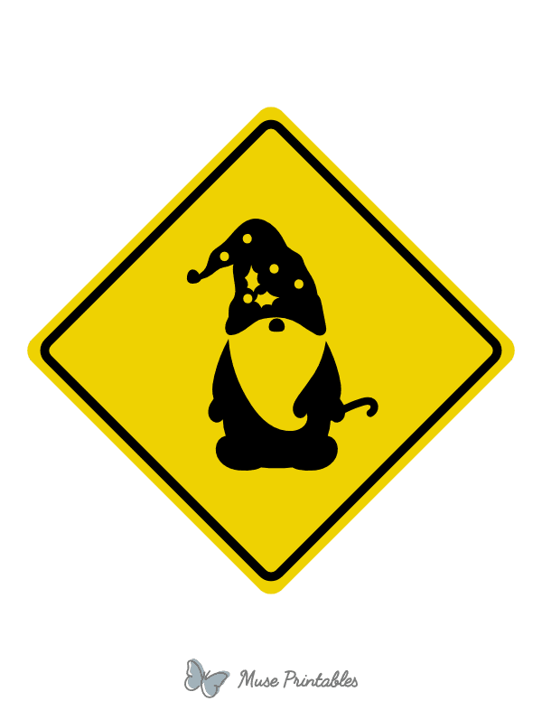 Christmas Gnome Crossing Sign