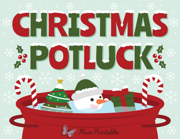Christmas Potluck Sign