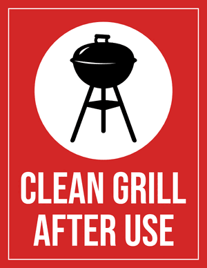 Clean Grill After Use Sign