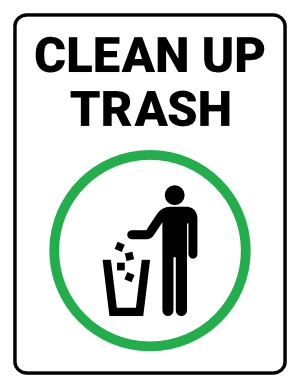 Clean Up Trash Sign