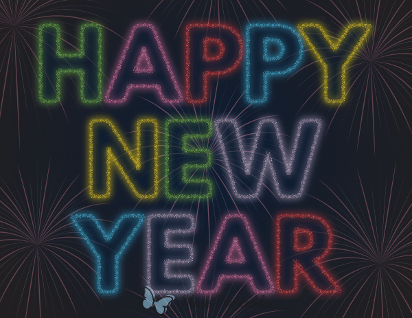 Colorful Happy New Year Sign