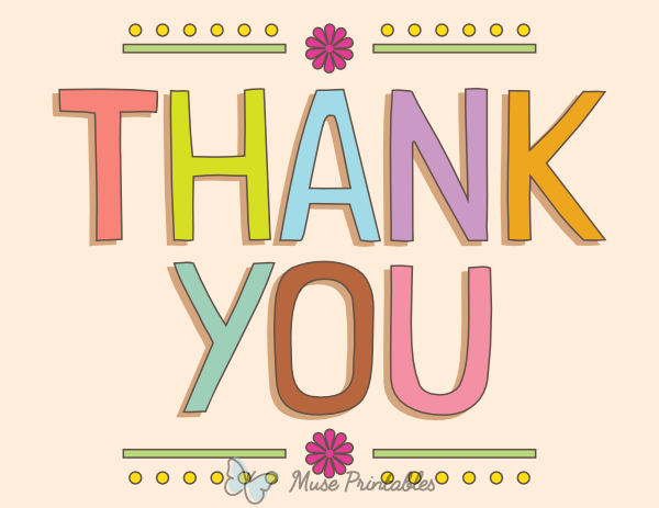 Colorful Thank You Sign
