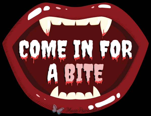 Come In For a Bite Halloween Sign