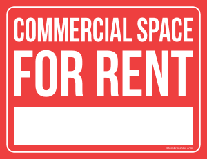 Commercial Space For Rent Sign