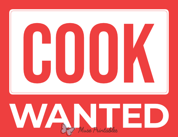 Cook Wanted Sign