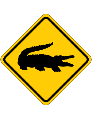 Crocodile Crossing Sign