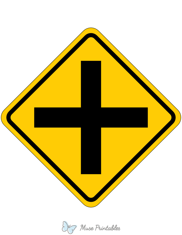 Printable Crossroad Junction Sign